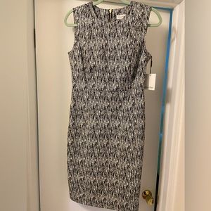 Calvin Klein knee length black and cream sleeveless dress …